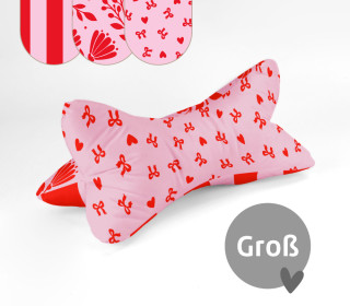 DIY-Nähset - Leseknochen - Groß - Sweet Love - Rosa/Rot - studio.mARTinchen - Velvet - abby and amy