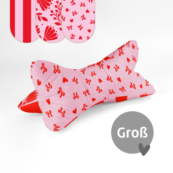 DIY-Nähset - Leseknochen - Groß - Sweet Love - Rosa/Rot - studio.mARTinchen - Velvet - abby and amy