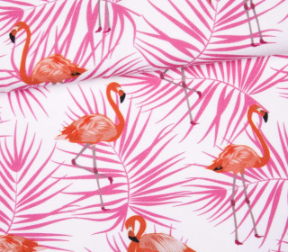 Jersey - Bio Qualität - Fabulous Flamingos - pink - weiß - abby and me