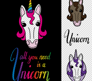 Plotterdatei »All you need is a Unicorn« (4er Set)