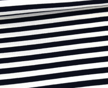 Viskose Jersey - Streifen - Bicolor - Elastic - Nachtblau/Weiß