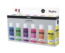 Acrylfarben Set - 6x 60ml - NEON - Wasserbasis - Rayher