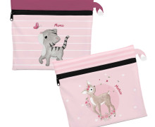 DIY-Nähset - 2 Wetbags - Softshell - Katze Mimi & Kitz Marie - Stickherz