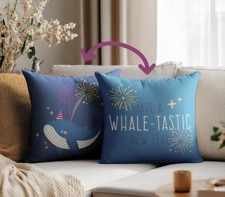 Genähtes Kissen inkl. Inlet - Silvester Party - Wal - Kristina Hölzl - Mein Hanseherz