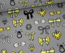 Stoff - First Grade- Bling- Hamburger Liebe - Grau