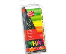 1 Set aus 7 Spulen - Allesnäher - Gütermann creativ - Je Spule 100m - Stärke-Nr. 100 - NEON