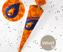 DIY-Nähset Schultüte - Orange Meteor - Velvet - zum selber Nähen