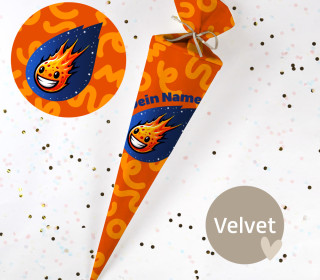 DIY-Nähset Schultüte - Orange Meteor - Velvet - zum selber Nähen