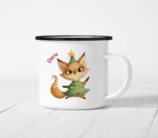 Emaille Becher - Süße Weihnachtszeit - Fuchs - Weihnachten