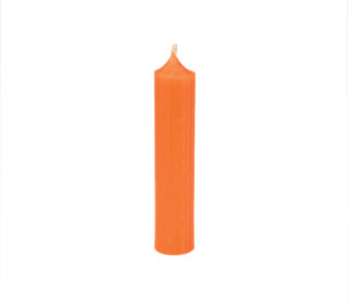 1 kurze Stabkerze - Neonorange - 10cm - Ø 2,2cm - Paraffin - Kerzenfarm Hahn