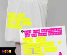 Onkel Bo's Neon Bügelbilder - DIN A4 - Auch ohne Morgenkaffee mag ich keine Menschen