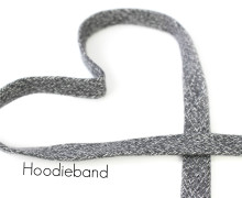 1m flache Kordel - Hoodieband - Kapuzenband - Grau meliert