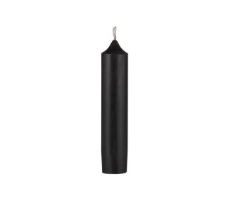 1 kleine Kerze - Kurze Stabkerze - Paraffin - 11cm - Ø 2,2cm - Schwarz