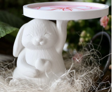 Silikon - Gießform - Niedlicher Osterhase - Tellerhalter - Ostern - Hase mit Herz - vielfältig nutzbar