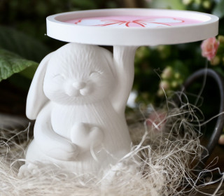 Silikon - Gießform - Niedlicher Osterhase - Tellerhalter - Ostern - Hase mit Herz - vielfältig nutzbar