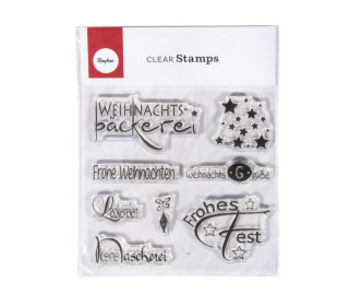 1 Bogen Clear Stamps - Kreative Stempel - Weihnachten - 8 Motive - Rayher