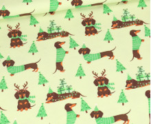 Sommersweat -  Grüne Weihnachten - Dackel - Hellgrün - Bio Qualität - abby and me