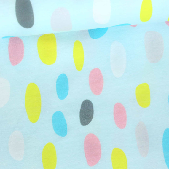 Jersey - Spring Dots - Punkte - Pastellblau