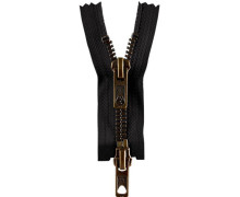 1x 65cm Reißverschluss - Werra Zweiwege - Antik Gold - Metall - Teilbar - M60 - Hochwertig - Opti - 0000