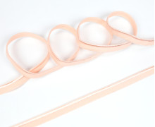 1 Meter elastisches Paspelband/Biesenband - Matt mit Glanzkante - Apricot