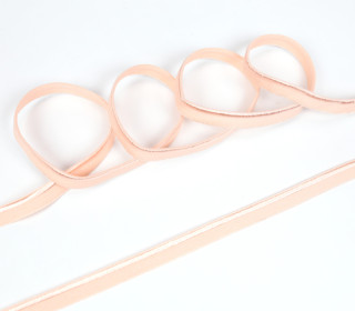 1 Meter elastisches Paspelband/Biesenband - Matt mit Glanzkante - Apricot