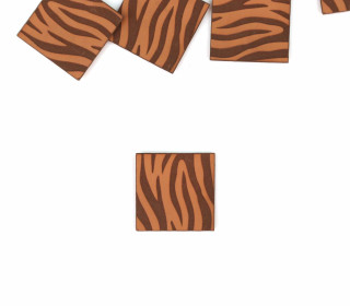 1 KUNSTLEDER LABEL - Hellbraun - small - Zebra