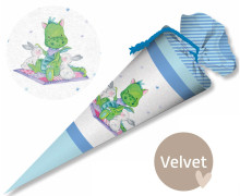 DIY-Nähset Schultüte - GESCHWISTERTÜTE - Adoringly Dzio - Kleiner Drache - Velvet - abby and amy