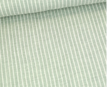 Musselin - Muslin - Double Gauze - Yarn Dyed Stripes - 2mm Streifen - Schnuffeltuch - Windeltuch - Weiß/Lichtgrün