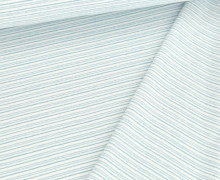 Feinstrick-Sweat - Yarn Dyed Stripes - Weiß/Pastelltürkis