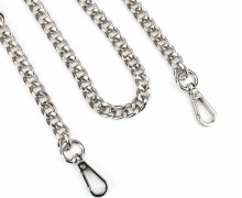 1 Kette für Handtaschen - flach - 9,5mm Breite - Taschenkette - 110cm - Silber