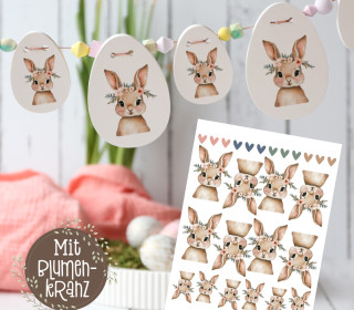 Rub-On Sticker - Delightful Bunnies - Hase - Blumen - Tante Henni Rub-Ons - vielfältig nutzbar - Ostern