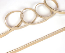 1 Meter elastisches Paspelband/Biesenband - Matt mit Glanzkante - Beige