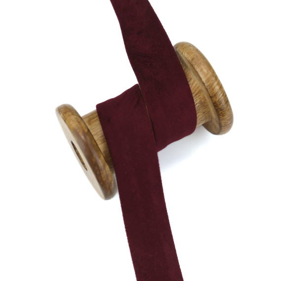 1 Meter Schrägband - Velour - 20mm - Bordeaux