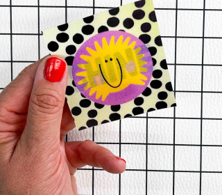 1 Flippatch - 1 Label = 2 Motive - Kippen - Wechselmotiv - zum Aufnähen - Cherry Picking - Sonne/SHINE