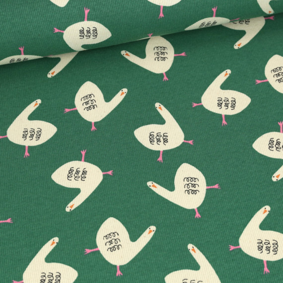 Bio Ripp Jersey - Schmale Rippen - JENNIFER BOURON - Geese - Dunkelgrün