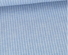 Musselin - Muslin - Double Gauze - Yarn Dyed Stripes - Schnuffeltuch - Windeltuch - Weiß/Hellblau
