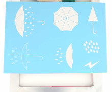 Schablone - Regenwetter - A4 - selbstklebend & wiederverwendbar - für Siebdruck