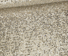 Pailletten - Schimmernd - Feiner Tüllstoff - Elastisch - Beige/Silber