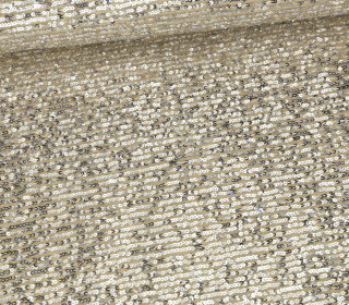 Pailletten - Schimmernd - Feiner Tüllstoff - Elastisch - Beige/Silber