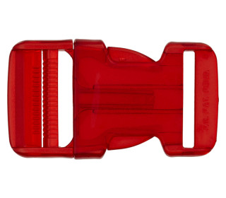 1 Steckschnalle - 40mm - Kunststoff - Transparent - Rot