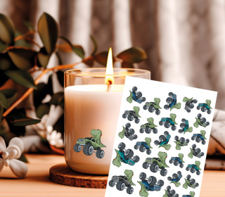 Rub-On Sticker - DinoTruck - Tante Henni Rub-Ons - vielfältig nutzbar