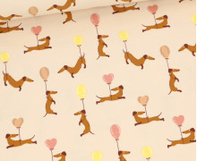 Jersey - Qjutie & the Qjutest - Dackel mit Ballons - Beige