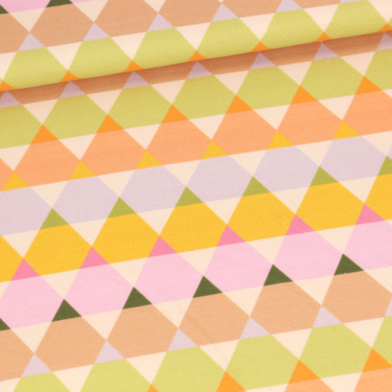 Sommersweat - frischer Frühling - Dreiecke - Puder - Bio Qualität - Sanne Paul - abby and me