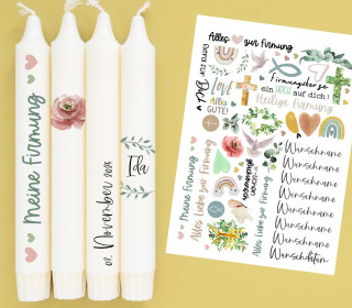 DIN A4 - Tattoofolie - Firmung - für Kerzen / Keramik