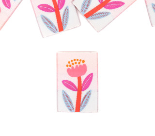 1 Label - Blume - Weiß