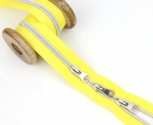1m Endlosreißverschluss Metall *S80*+3 Zipper - Silber/Gelb