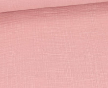 Musselin - Muslin - Double Gauze - Schnuffeltuch - Windeltuch - Uni - Slub-Garn - Altrosa