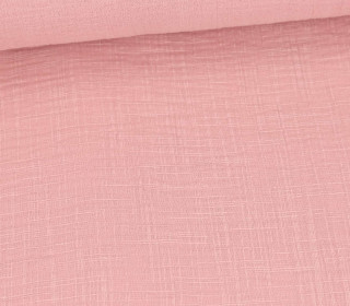 Musselin - Muslin - Double Gauze - Schnuffeltuch - Windeltuch - Uni - Slub-Garn - Altrosa