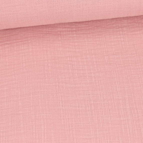 Musselin - Muslin - Double Gauze - Schnuffeltuch - Windeltuch - Uni - Slub-Garn - Altrosa