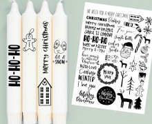 DIN A4 - Tattoofolie - Merry Scandi Christmas - für Kerzen / Keramik - Weihnachten